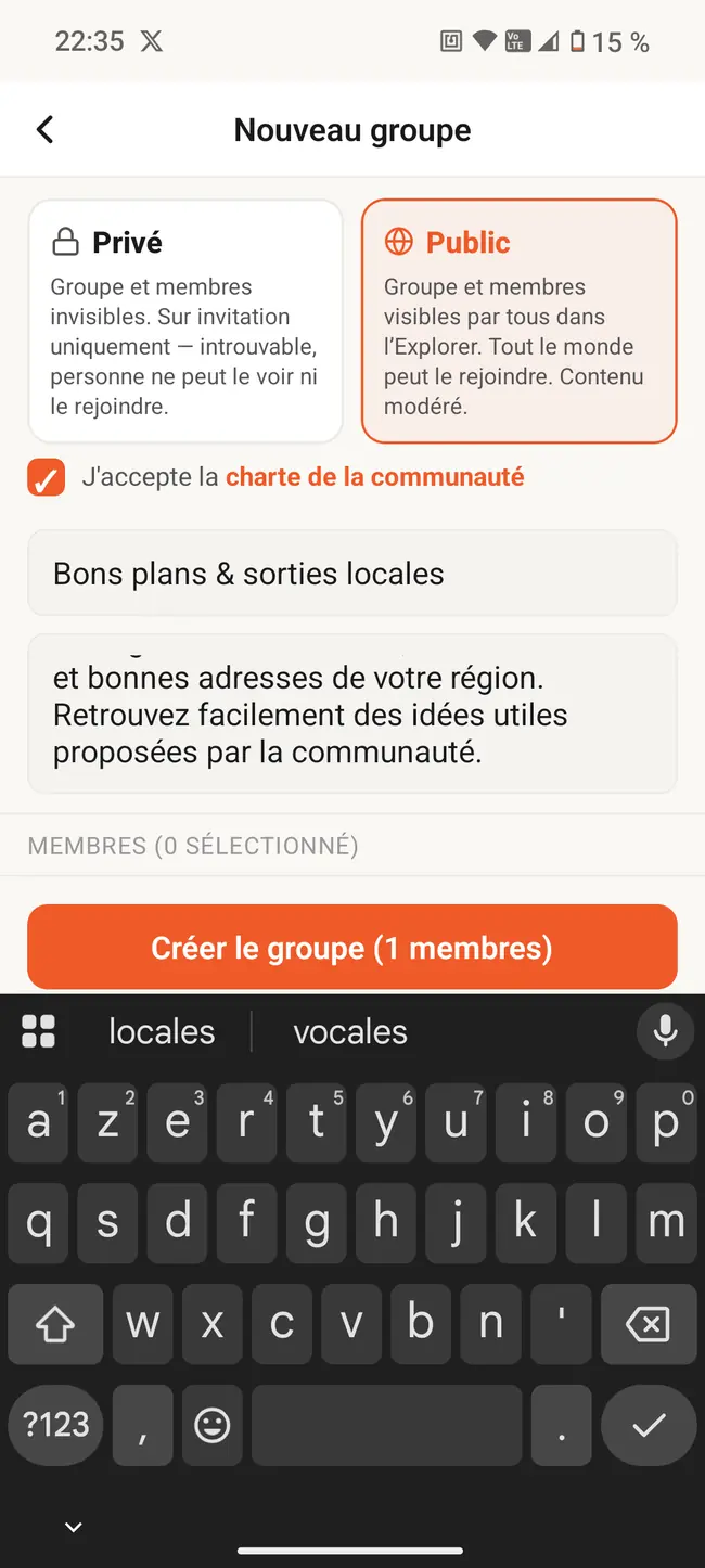 Création d'un groupe privé ou public sur Tryybe